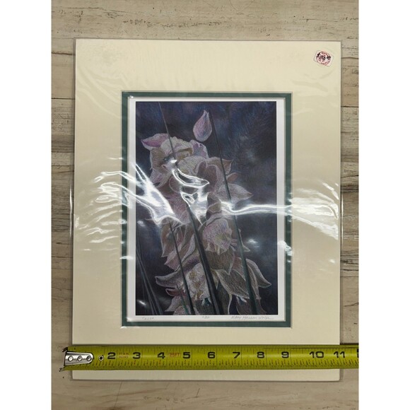 Vtg Fine Art Litho Print "Yucca Flowers" Signed By Mary Hansen Wolfe - Picture 7 of 10
